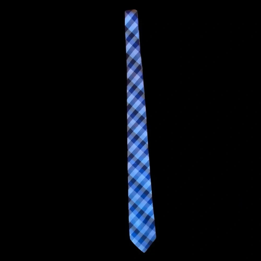 Tommy Hilfiger Men's Blue Buffalo Tartan Neck-Tie.